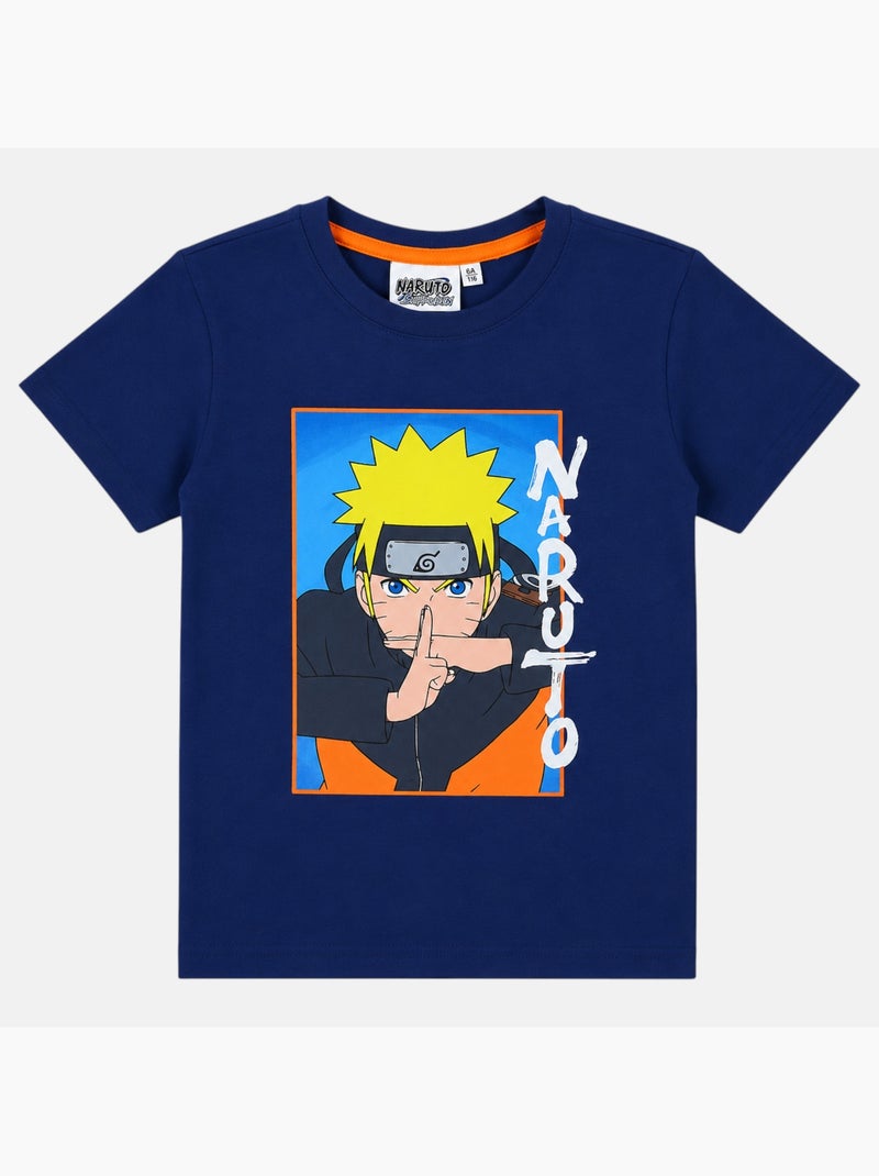 Naruto - t-shirt manches courtes imprimé, col rond Bleu marine - Kiabi