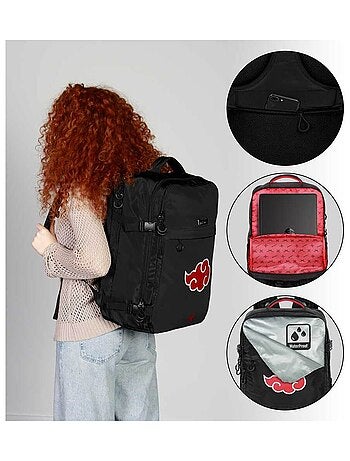 Naruto Clouds Grand Sac à Dos de Voyage Mercury 47x23x33cm, Noir