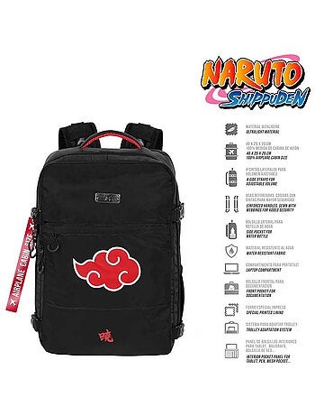 Naruto Clouds Sac à dos Mercury Voyage Cabine Avion 40x20x25cm, Noir