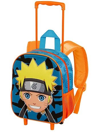 Naruto Happy Sac à dos 3D à Roulettes Petit, Bleu