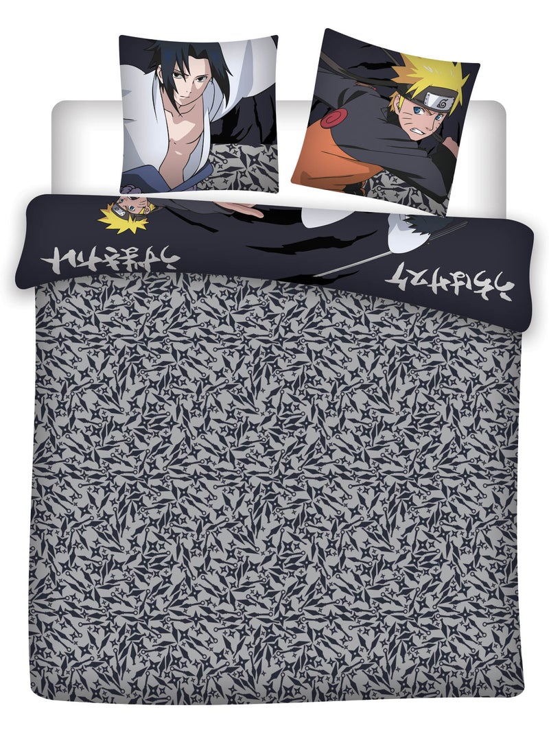 Naruto shippuden housse de couette 220x240 cm + 2 taies 65x65 noir Noir Bordeaux Gris - Kiabi