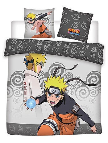 Naruto Shippuden, Parure de Lit Double Imprimée Réversible 100% Coton, ORBE