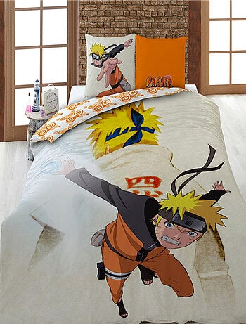 Naruto Shippuden, Parure de Lit Enfant Imprimée Réversible 100% Coton