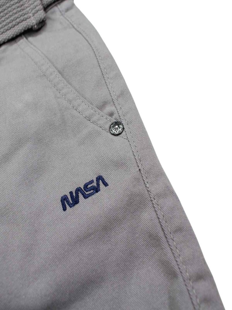 Nasa - Bermuda imprimé logo en coton Gris - Kiabi