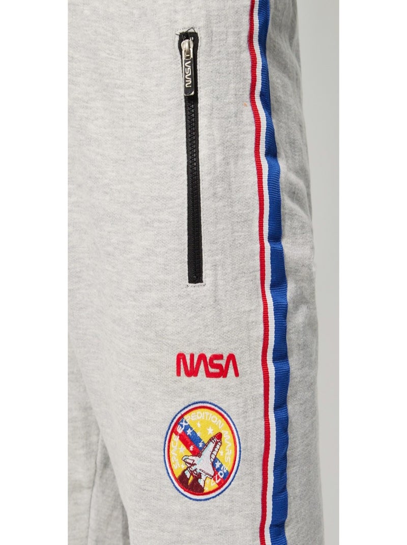 Nasa - Bermuda imprimé logo en coton Gris - Kiabi