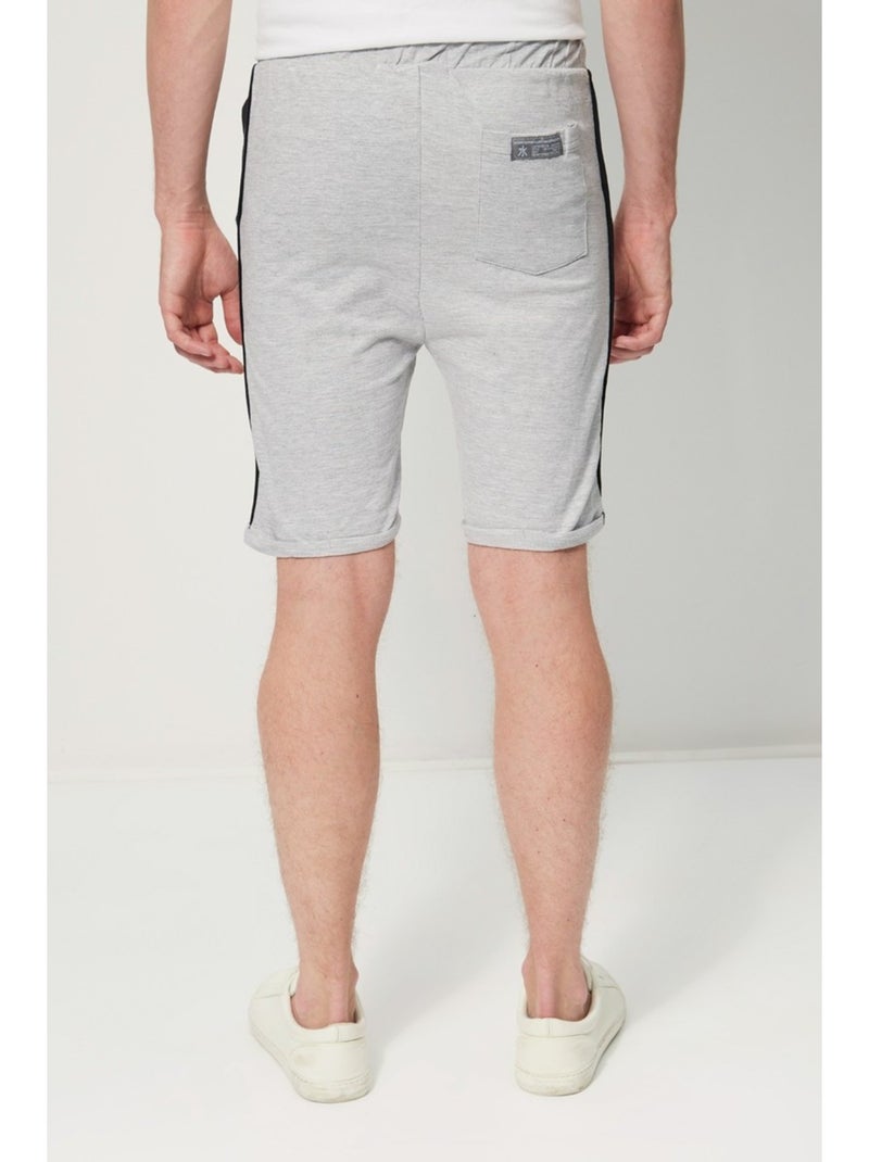 Nasa - Bermuda imprimé logo en coton Gris - Kiabi