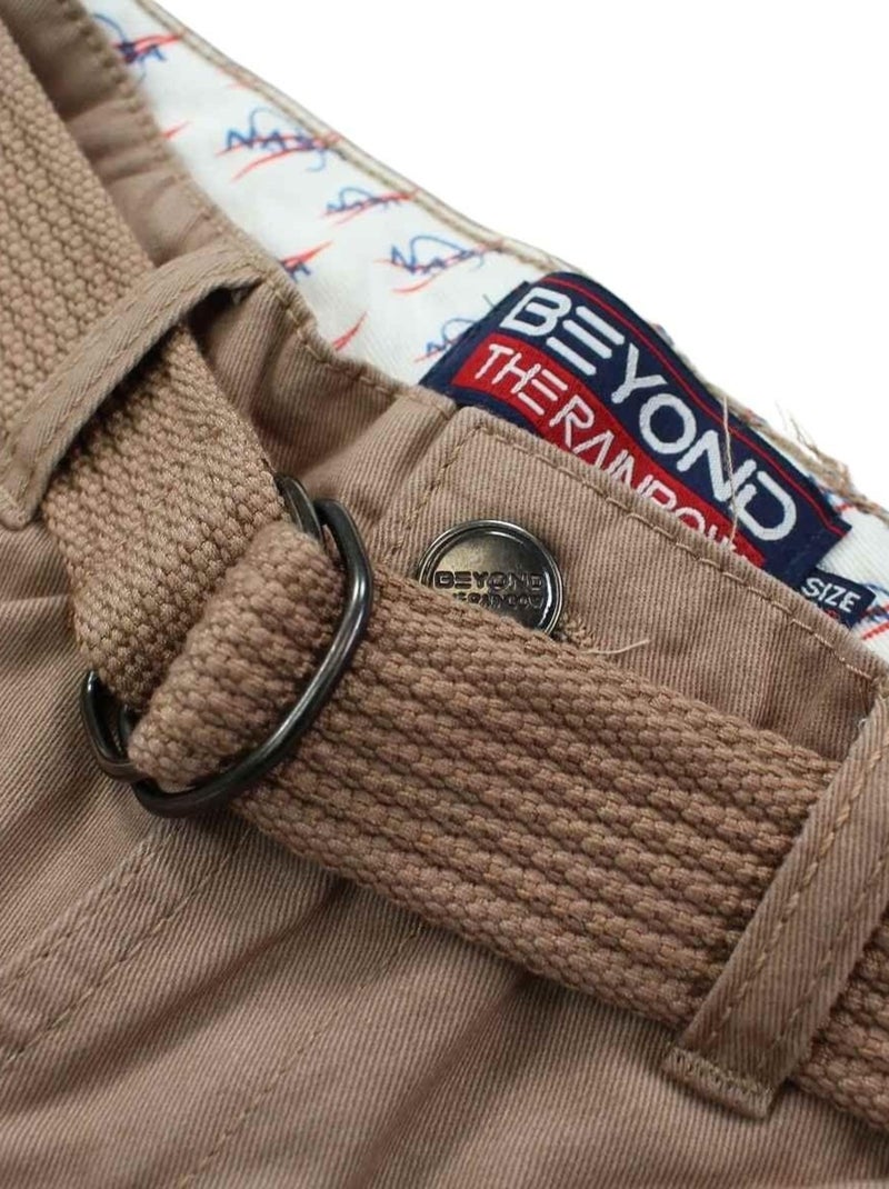 Nasa - Bermuda imprimé logo en coton Marron - Kiabi