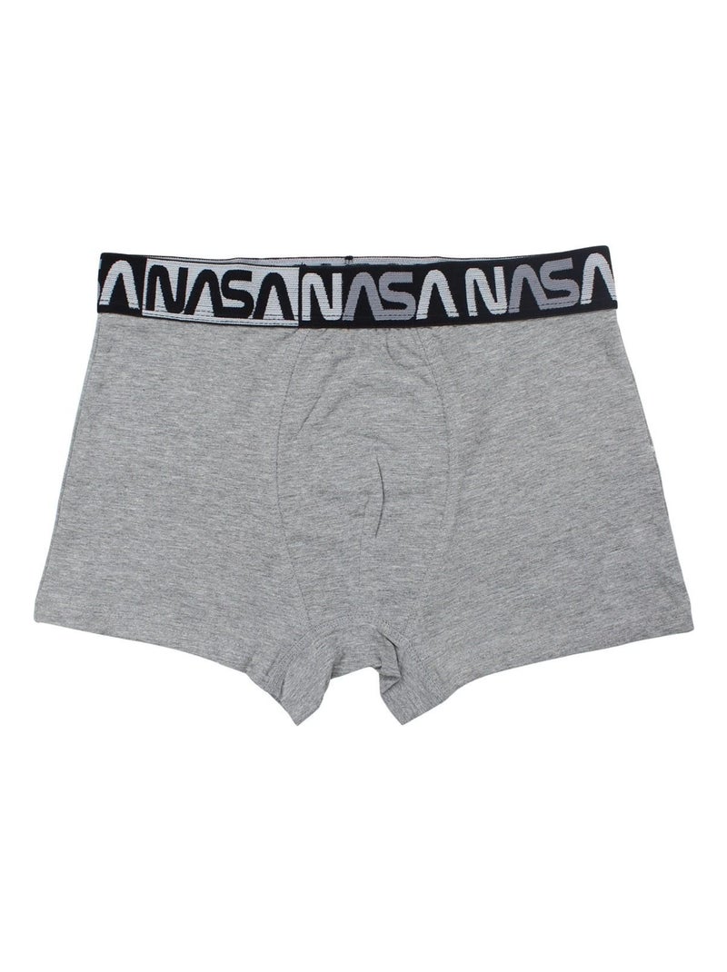 Nasa - Boxer homme imprimé logo en coton Gris - Kiabi