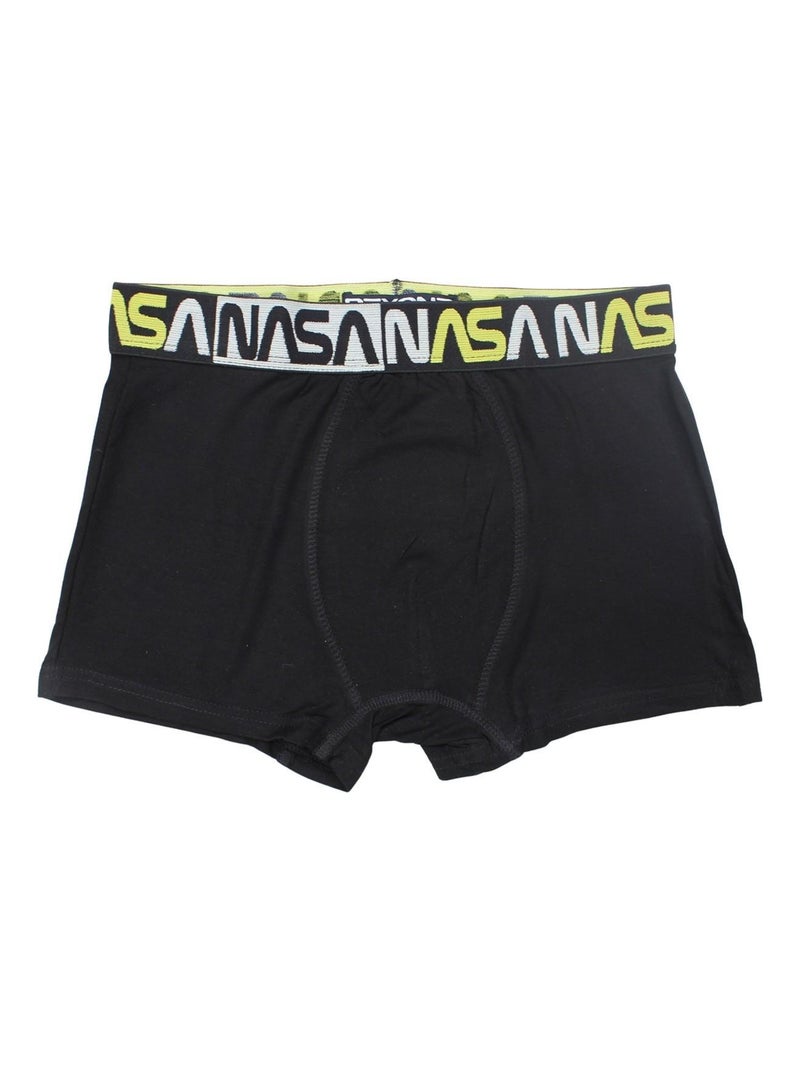 Nasa - Boxer homme imprimé logo en coton Noir - Kiabi