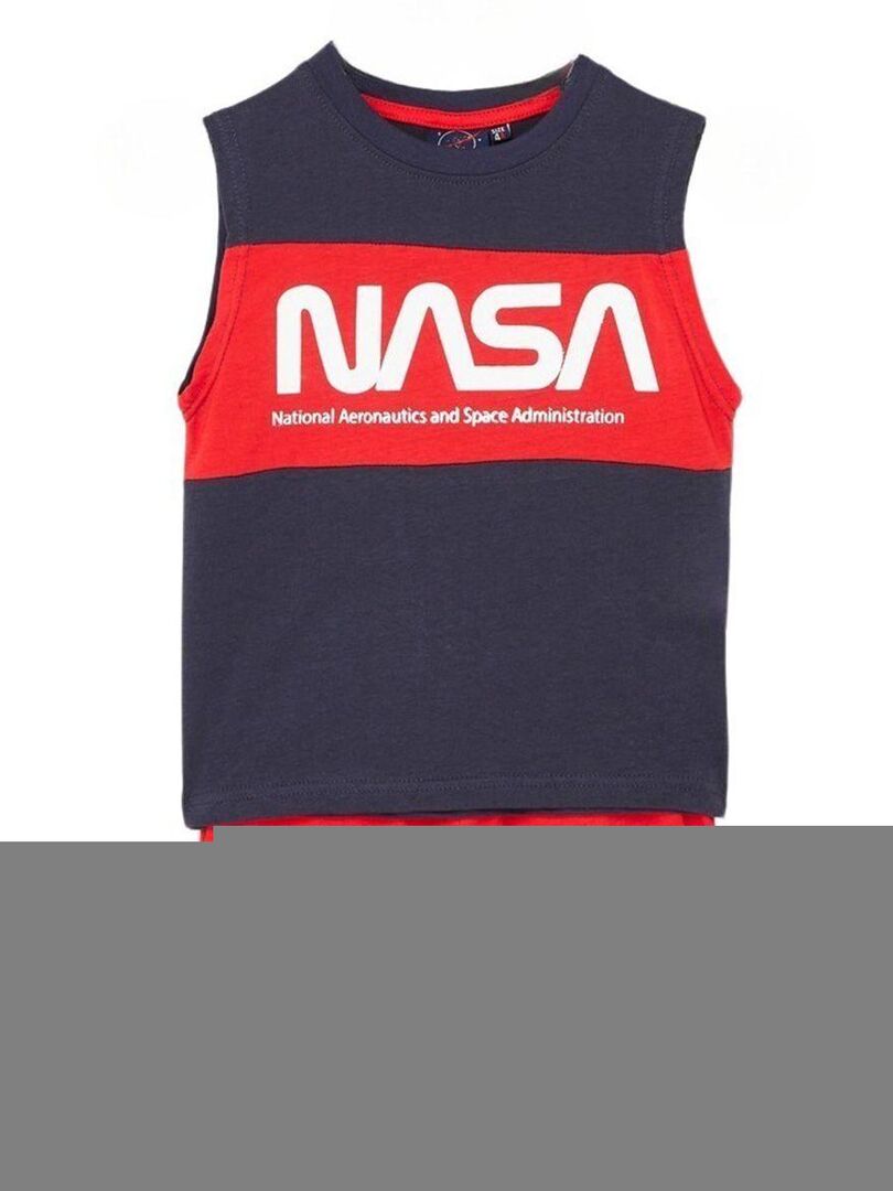 Nasa - Ensemble ​​T-shirt bermuda Imprimé Logo Bleu marine - Kiabi