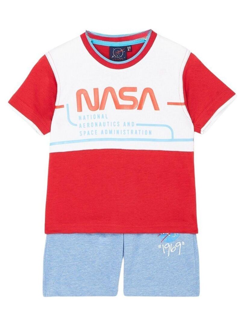 Nasa - Ensemble ​​T-shirt bermuda Imprimé Logo Rouge - Kiabi