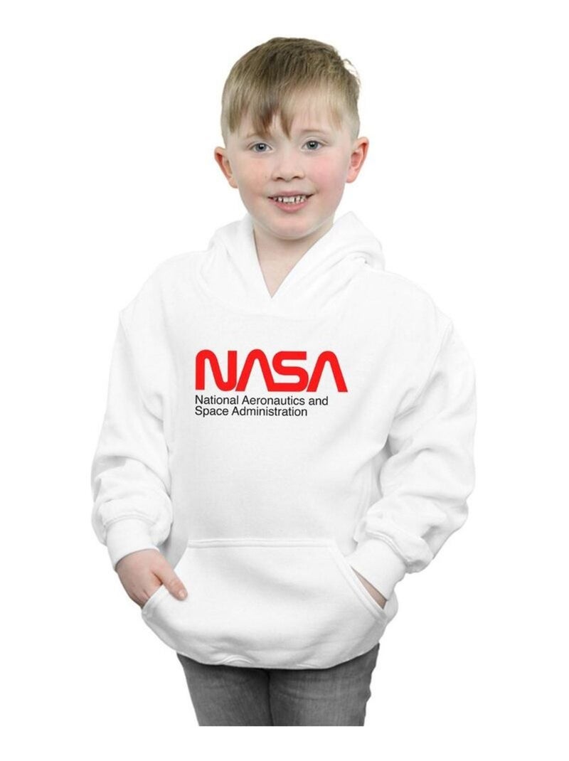 NASA - Sweat à capuche AERONAUTICS AND SPACE Blanc - Kiabi