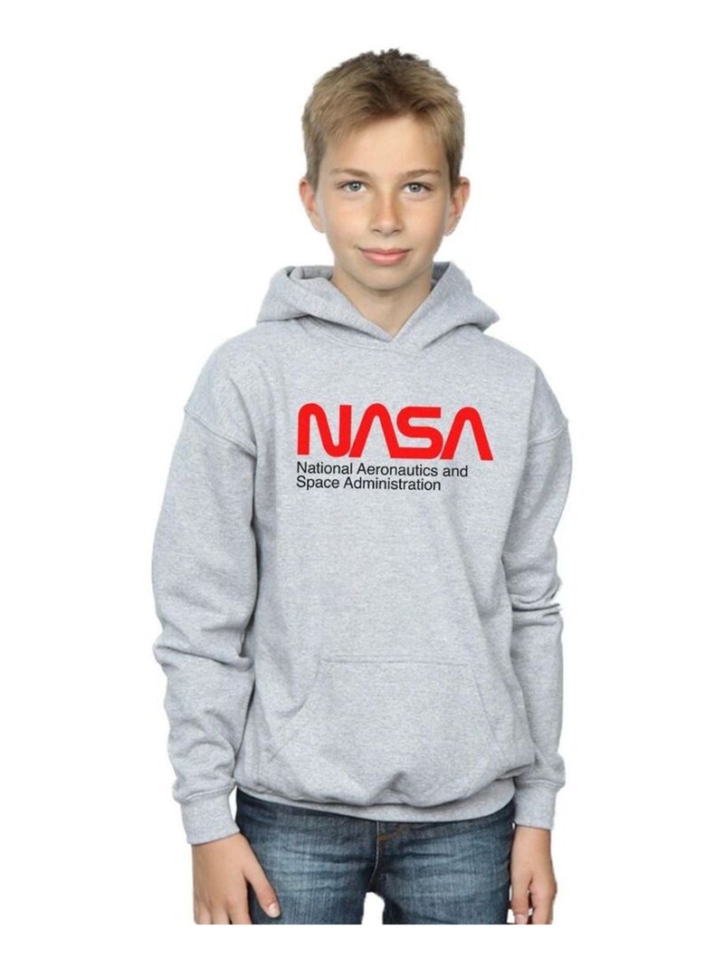 NASA - Sweat à capuche AERONAUTICS AND SPACE Gris chiné - Kiabi