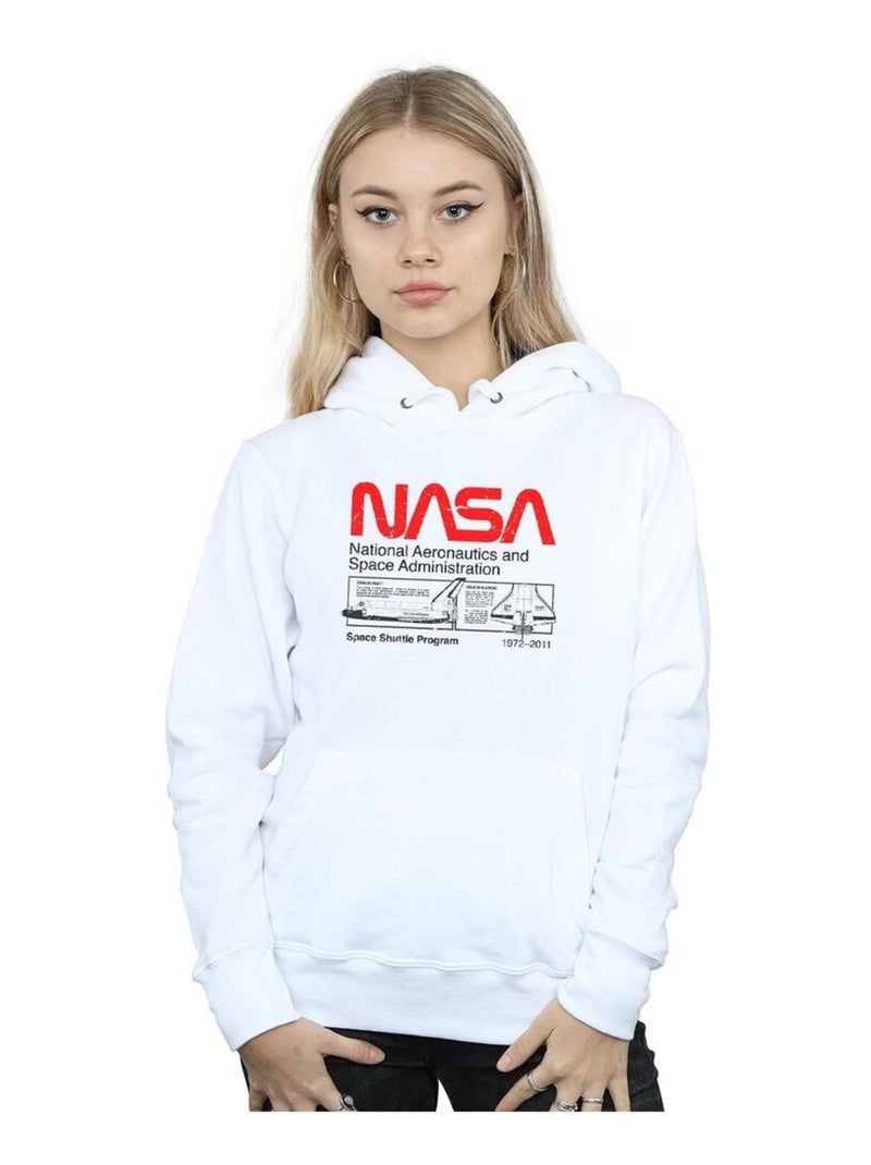 NASA - Sweat à capuche Blanc - Kiabi
