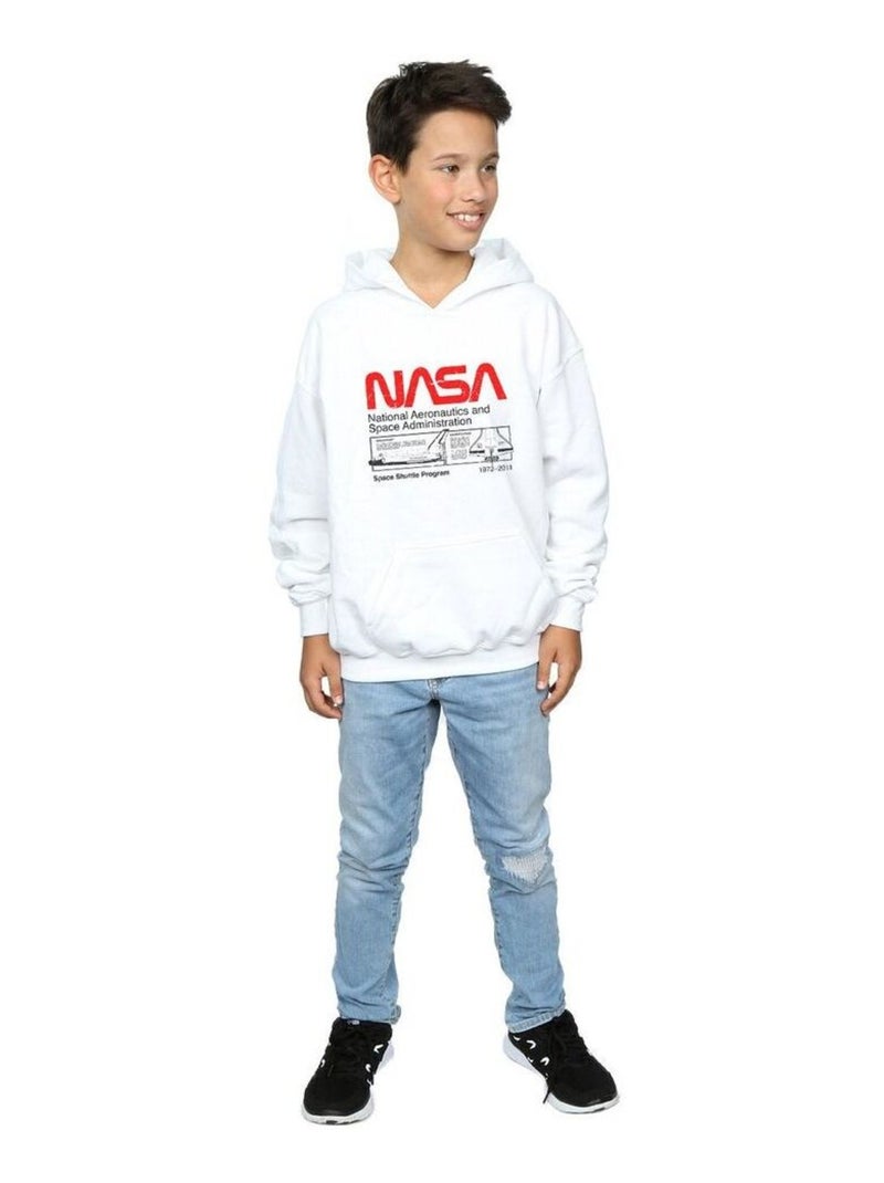 NASA - Sweat à capuche Blanc - Kiabi