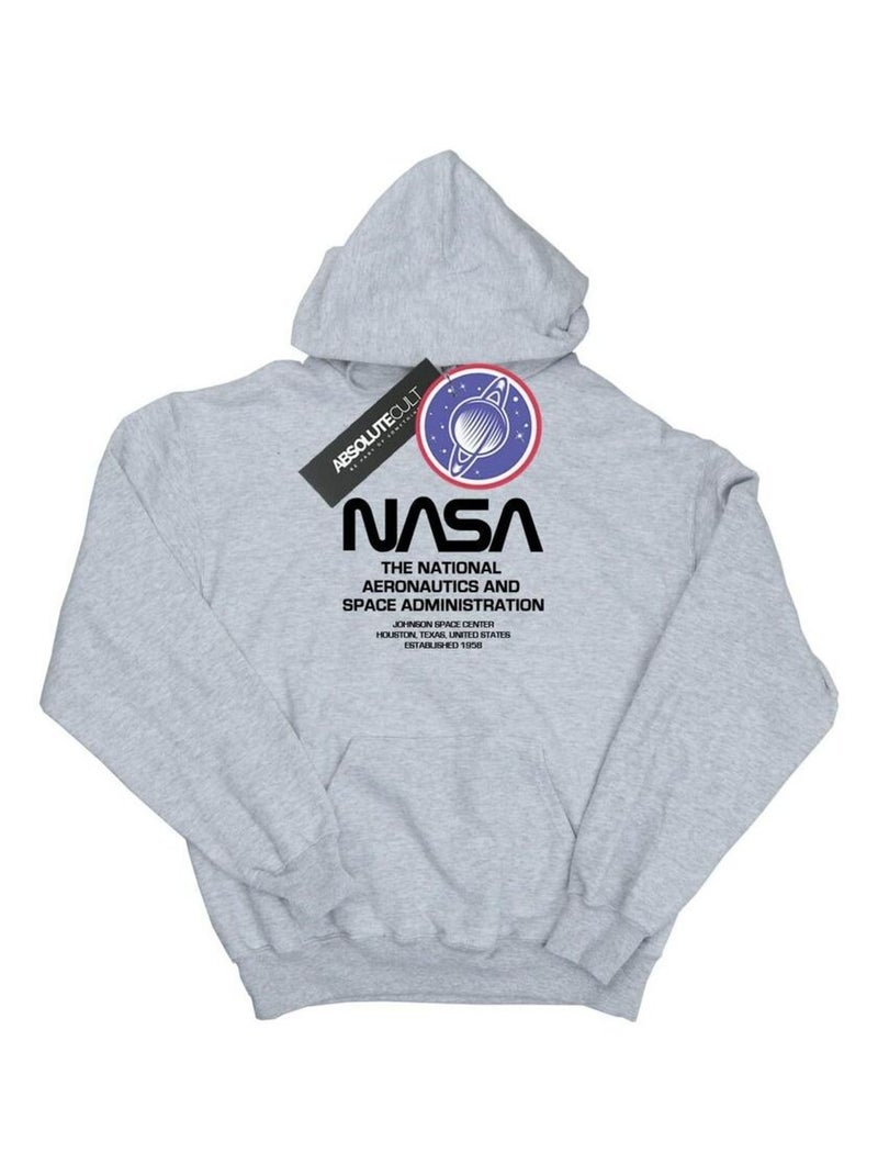 NASA - Sweat à capuche Gris chiné - Kiabi