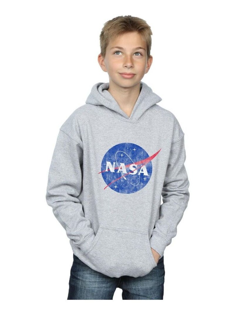 NASA - Sweat à capuche Gris chiné - Kiabi