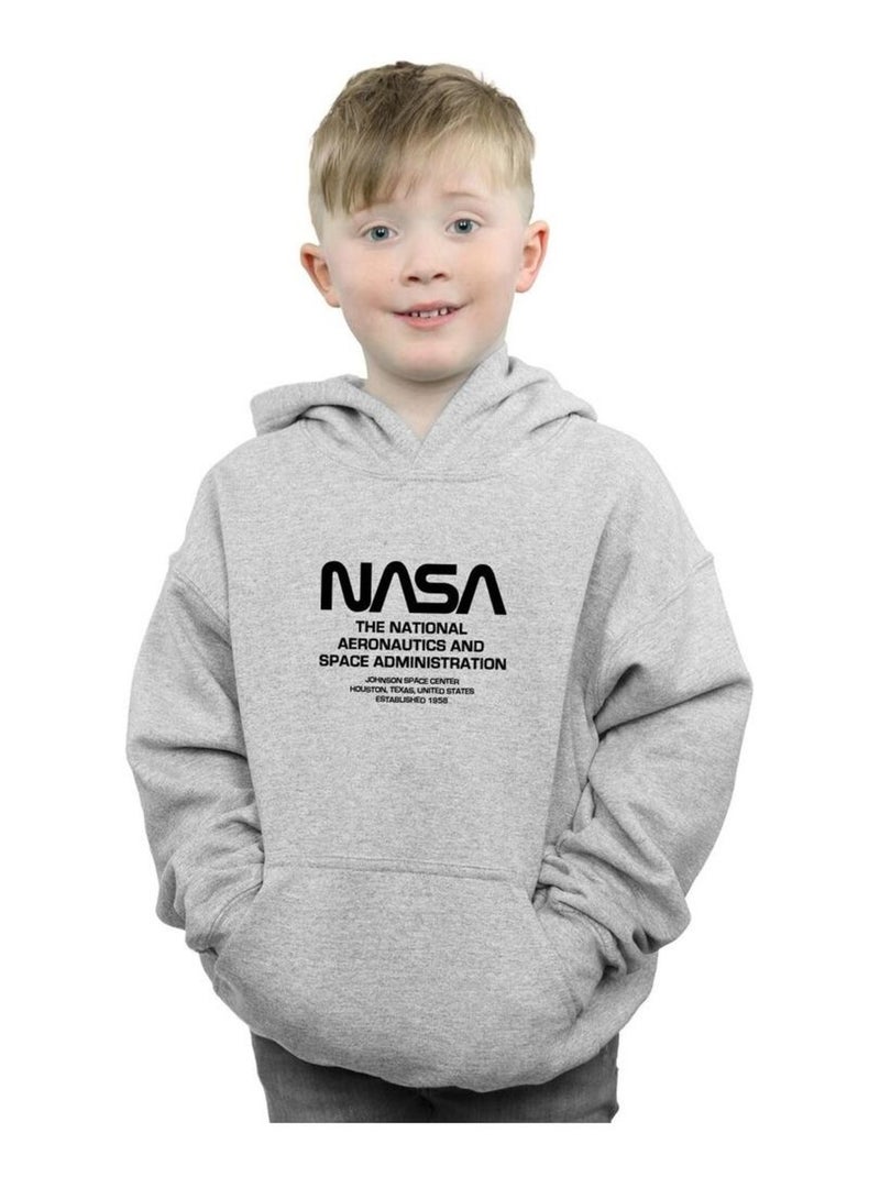 NASA - Sweat à capuche Gris chiné - Kiabi
