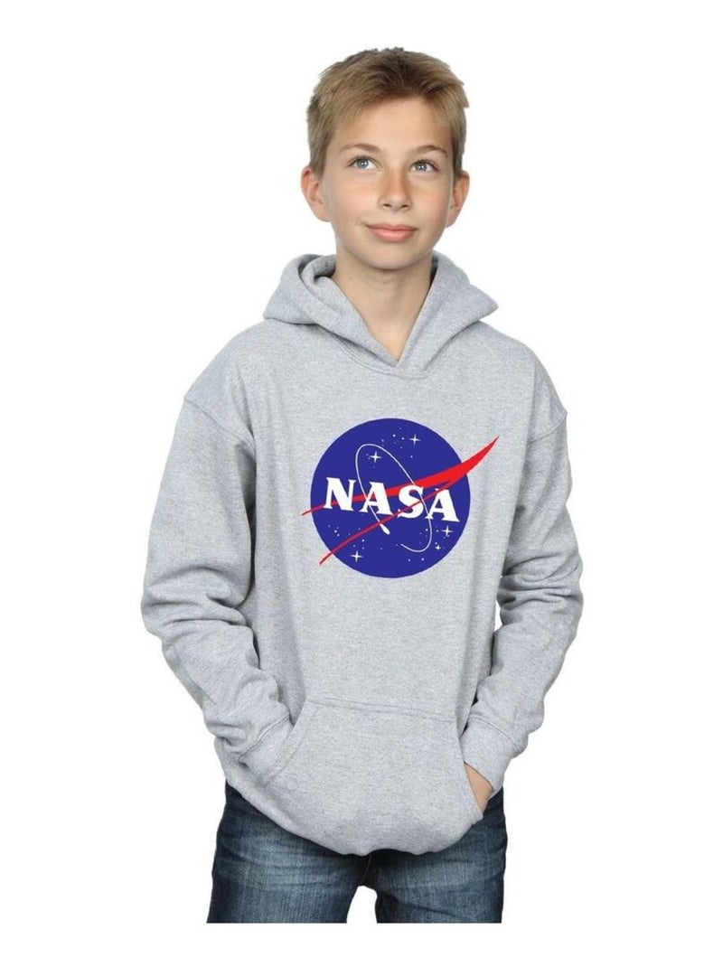 NASA - Sweat à capuche Gris chiné - Kiabi
