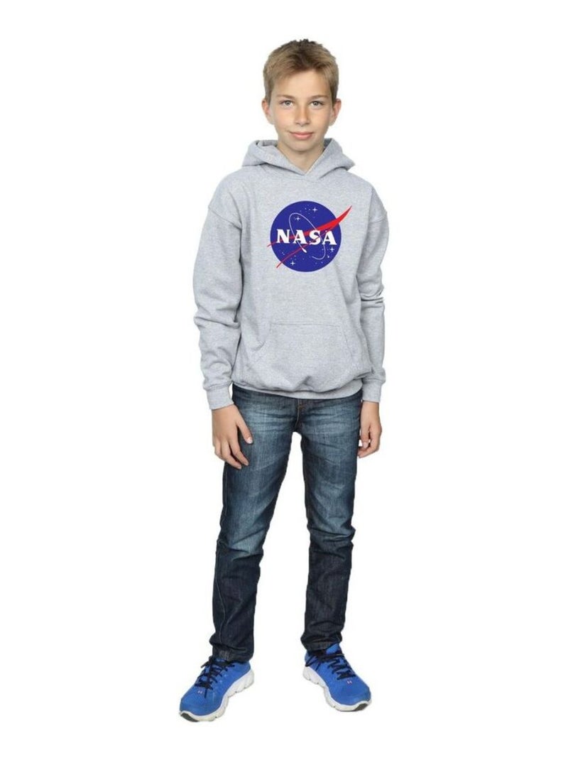 NASA - Sweat à capuche Gris chiné - Kiabi