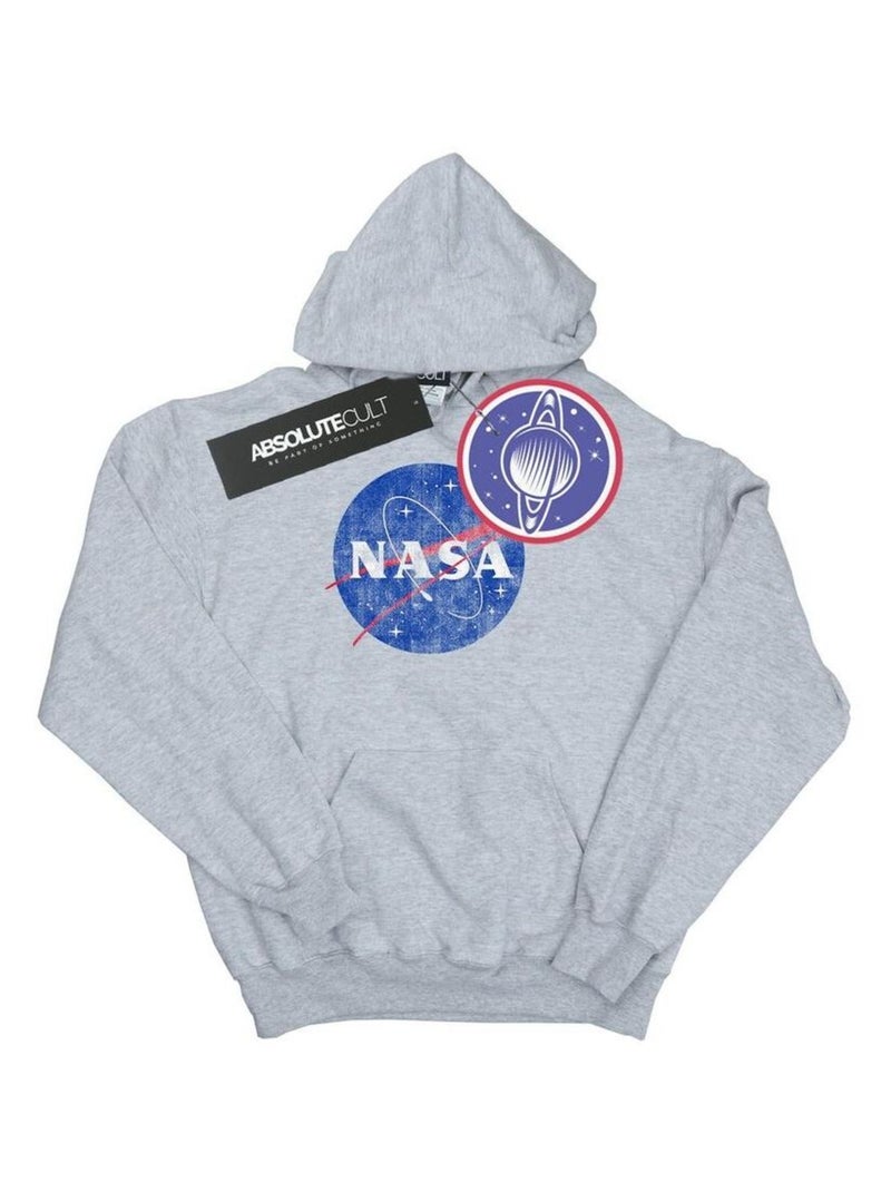 NASA - Sweat à capuche motif/style insigne Gris chiné - Kiabi
