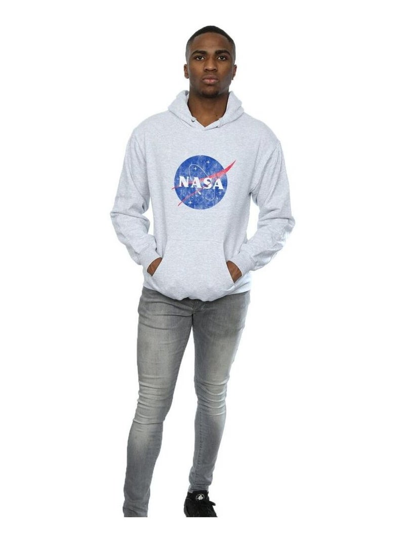 NASA - Sweat à capuche motif/style insigne Gris chiné - Kiabi