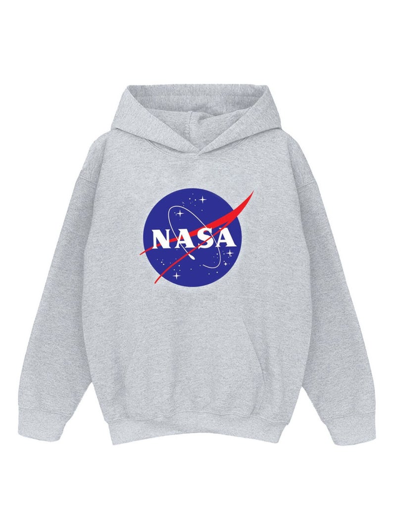 NASA - Sweat à capuche motif/style insigne Gris chiné - Kiabi