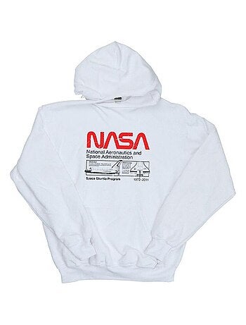 NASA - Sweat à capuche motif/style navette spatiale