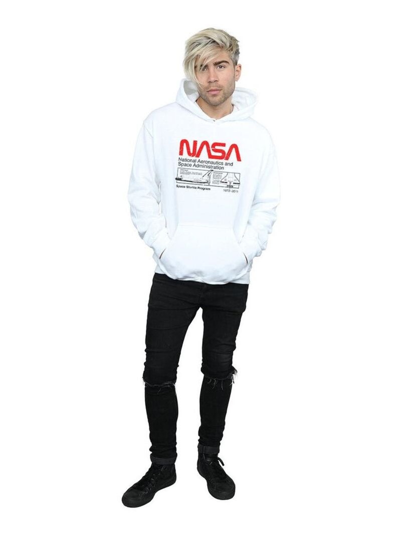 NASA - Sweat à capuche motif/style navette spatiale Blanc - Kiabi