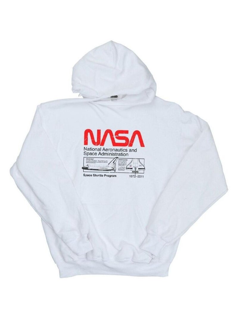 NASA - Sweat à capuche motif/style navette spatiale Blanc - Kiabi