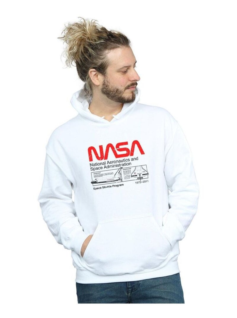 NASA - Sweat à capuche motif/style navette spatiale Blanc - Kiabi