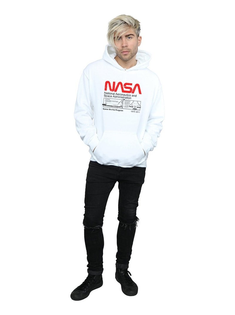 NASA - Sweat à capuche motif/style navette spatiale Blanc - Kiabi