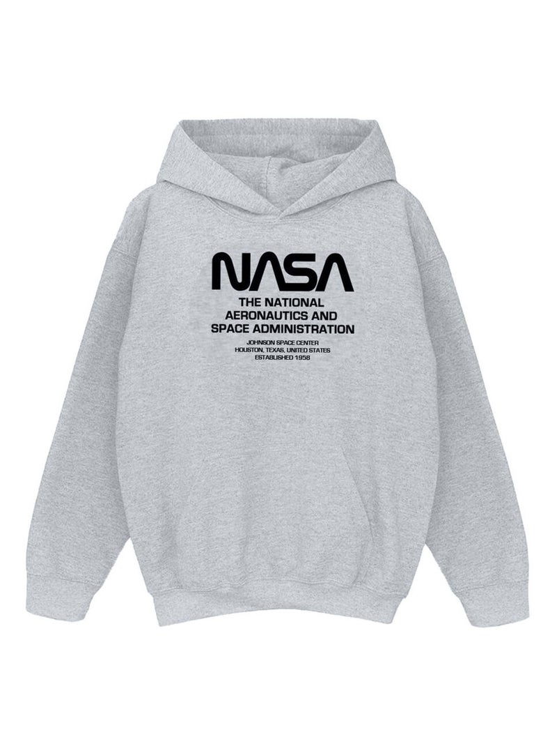 NASA - Sweat à capuche motif/style navette spatiale Gris chiné - Kiabi