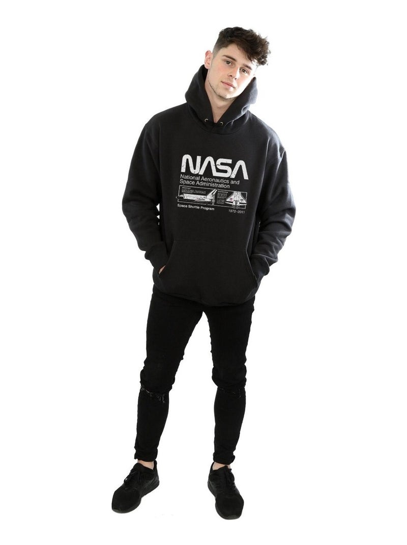 NASA - Sweat à capuche Noir - Kiabi