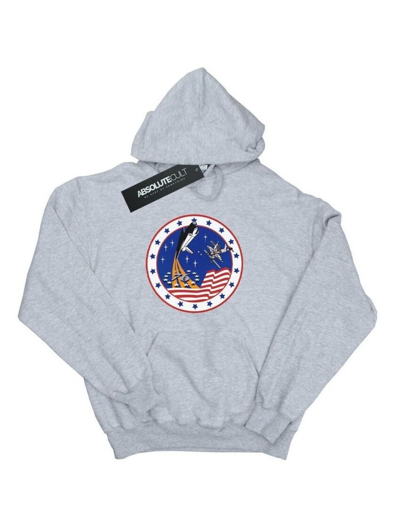 NASA - Sweat à capuche ROCKET Gris chiné - Kiabi