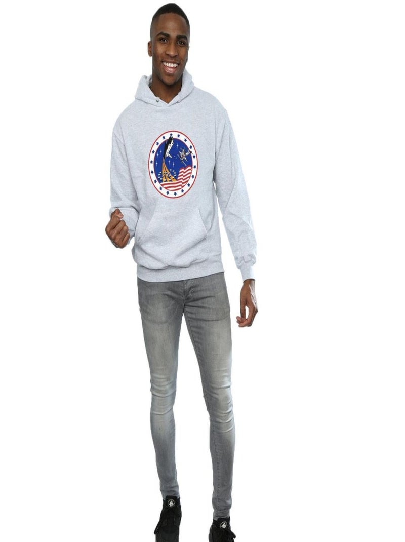 NASA - Sweat à capuche ROCKET Gris chiné - Kiabi