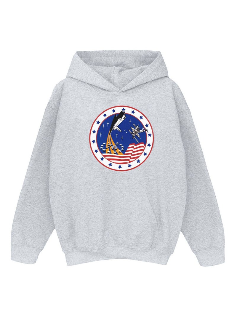 NASA - Sweat à capuche ROCKET Gris chiné - Kiabi