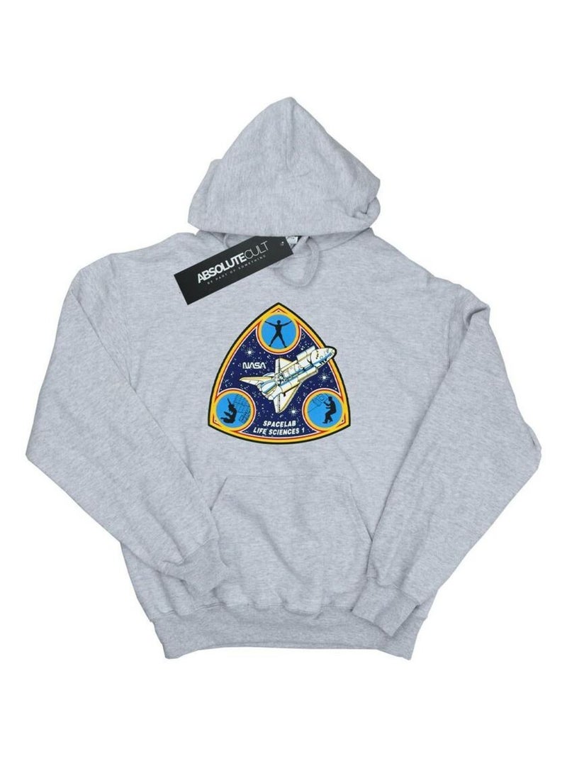 NASA - Sweat à capuche SPACELAB LIFE SCIENCE Gris chiné - Kiabi
