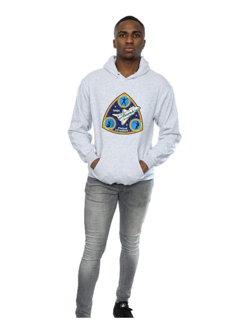 NASA - Sweat à capuche SPACELAB LIFE SCIENCE Gris chiné - Kiabi