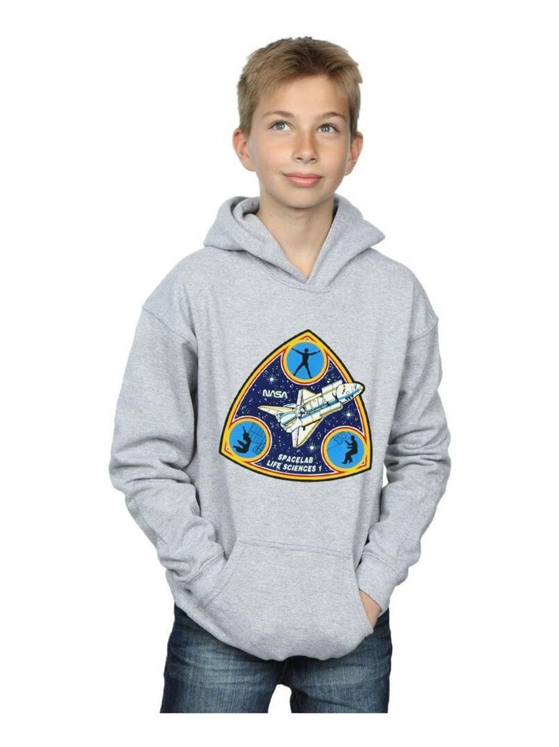 NASA - Sweat à capuche SPACELAB LIFE SCIENCE Gris chiné - Kiabi