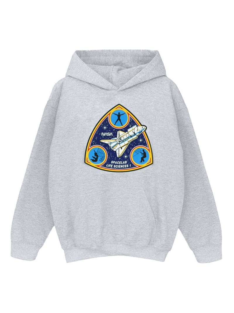 NASA - Sweat à capuche SPACELAB LIFE SCIENCE Gris chiné - Kiabi