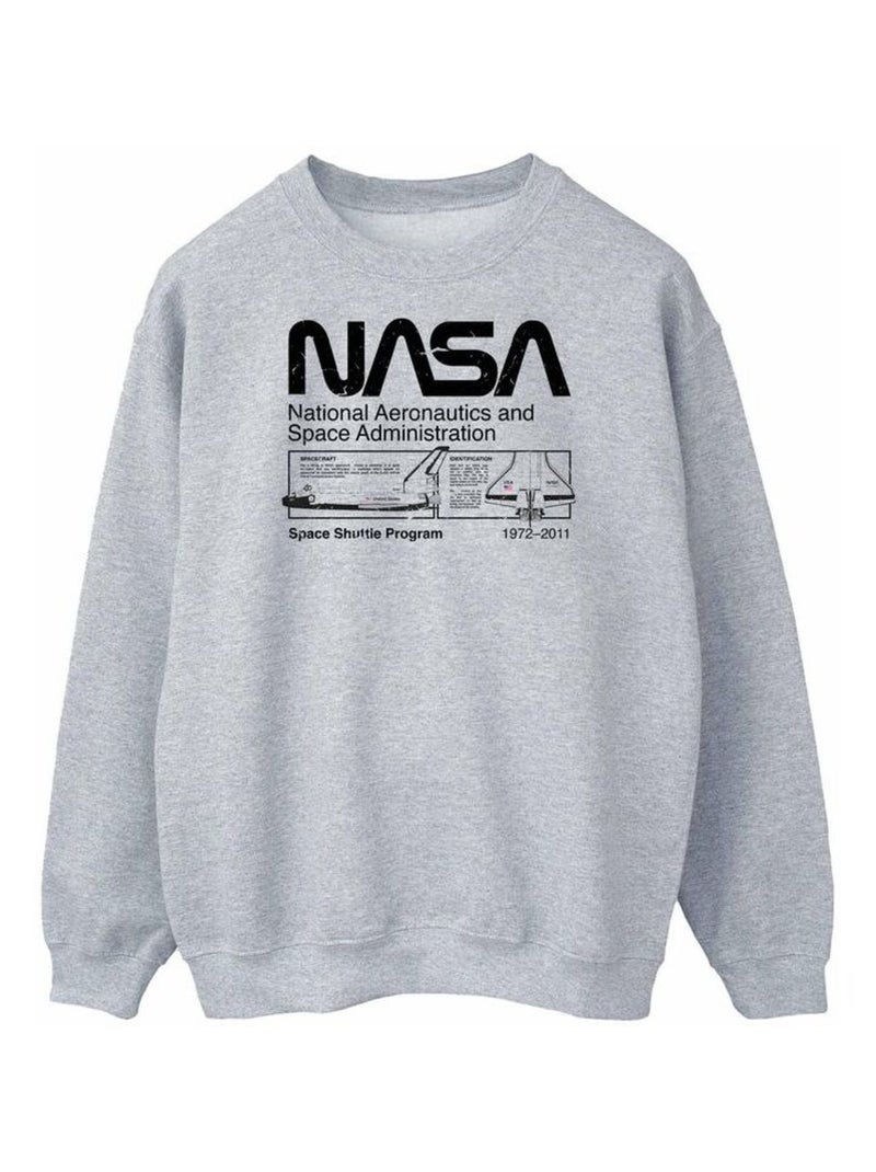 NASA - Sweat Gris chiné - Kiabi