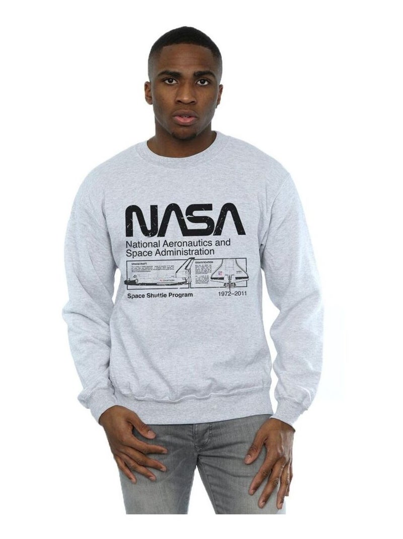 NASA - Sweat Gris chiné - Kiabi