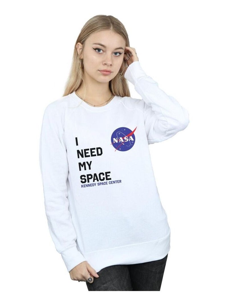 NASA - Sweat NEED MY SPACE Blanc - Kiabi