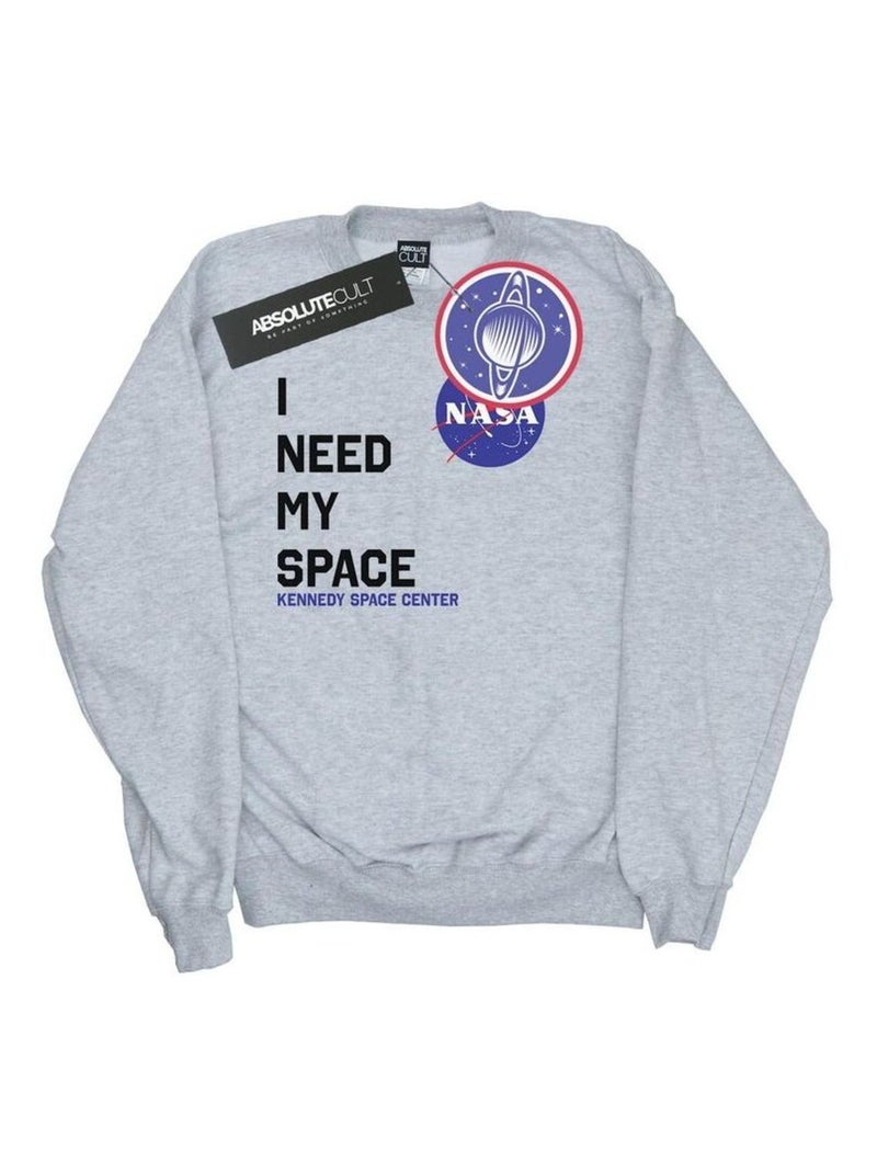 NASA - Sweat NEED MY SPACE Gris chiné - Kiabi