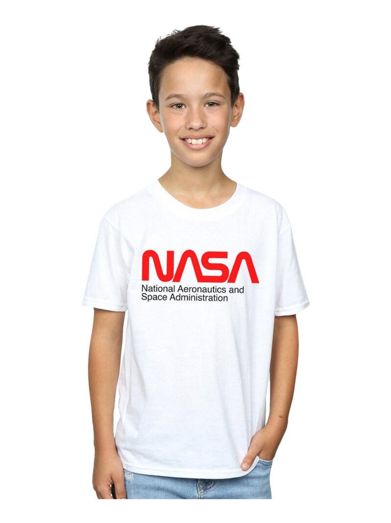 NASA - T-shirt AERONAUTICS AND SPACE Blanc - Kiabi