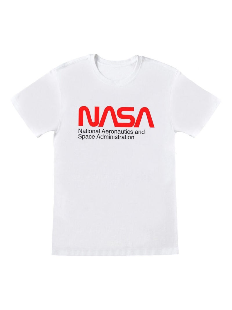 NASA - T-shirt AERONAUTICS AND SPACE Blanc - Kiabi