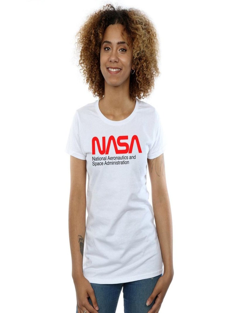 NASA - T-shirt AERONAUTICS AND SPACE Blanc - Kiabi