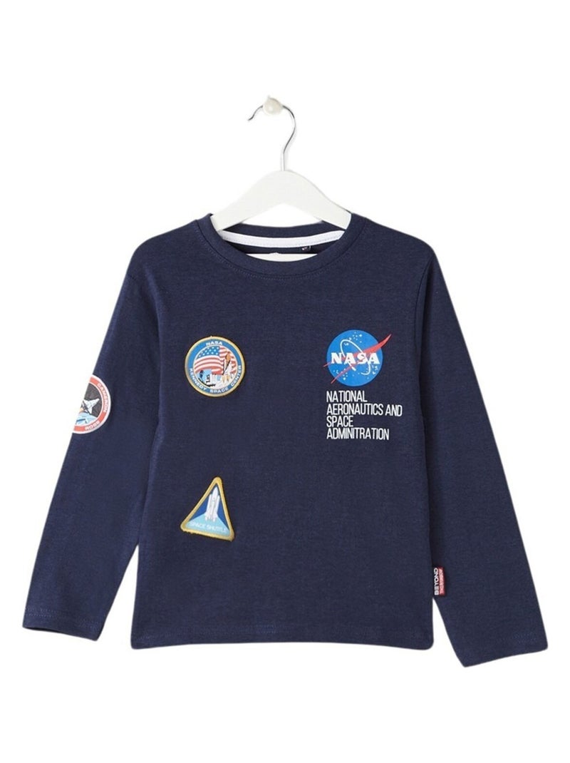 Nasa - T-shirt garçon imprimé Nasa en coton Bleu marine - Kiabi
