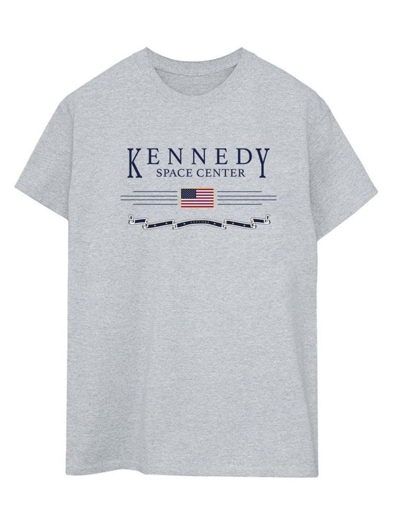 NASA - T-shirt KENNEDY SPACE CENTRE EXPLORE Gris chiné - Kiabi